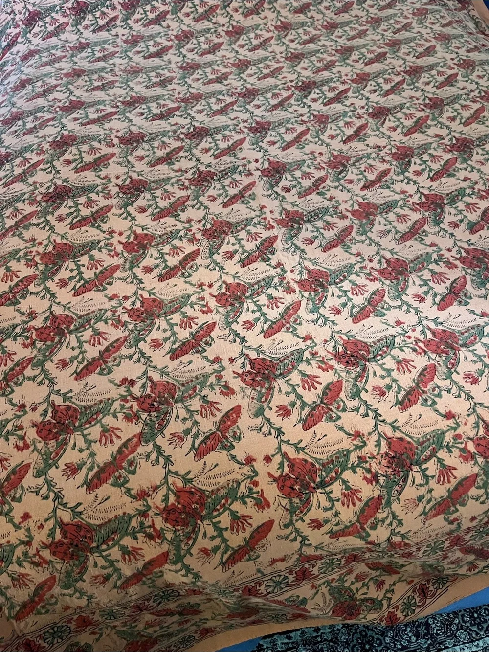 Floral orange butterfly Cotton Bedding Throw / tablecloth - Brand Unspecified